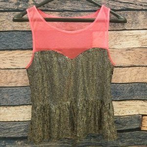 LF Kiwi Tucker Sequin Peplum Top